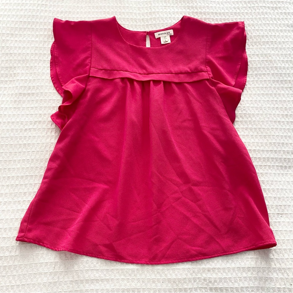 Monteau dark pink blouse size Large